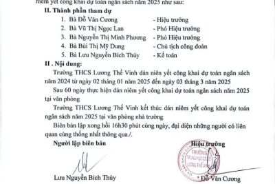 Biên bản kết thúc niêm yết công khai dự toán ngân sách năm 2025